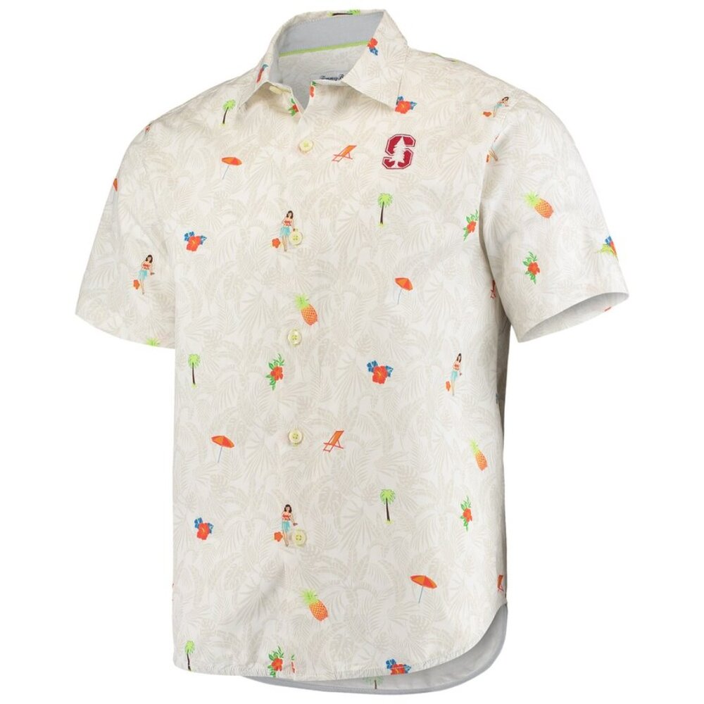 Tommy Bahama Stanford Cardinal "Beach-cation" Button-Up Hawaiian Shirt NCAA NWOT